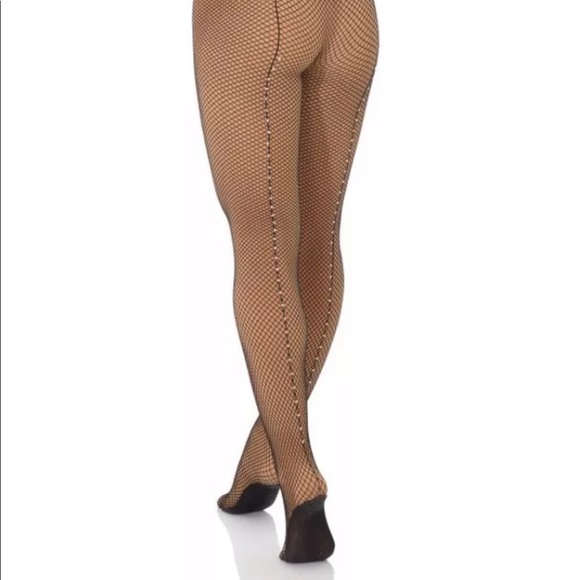 New Fishnet Rhinestone Tights - Picture 2 of 5
